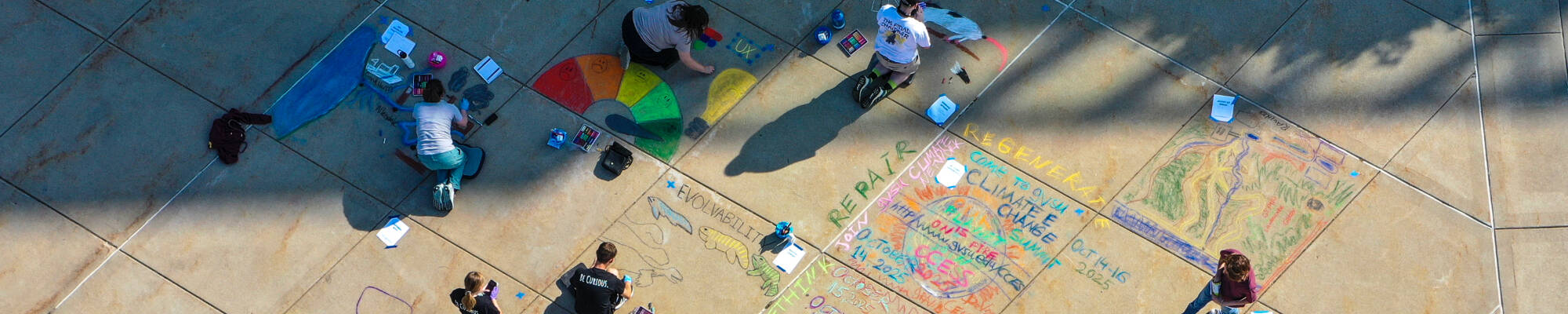 Chalk art on pavement